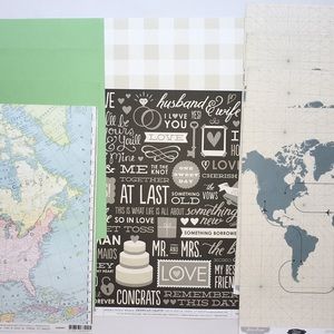 3/$25 Scrapbook Craft Paper 13 pcs, mixed themes.